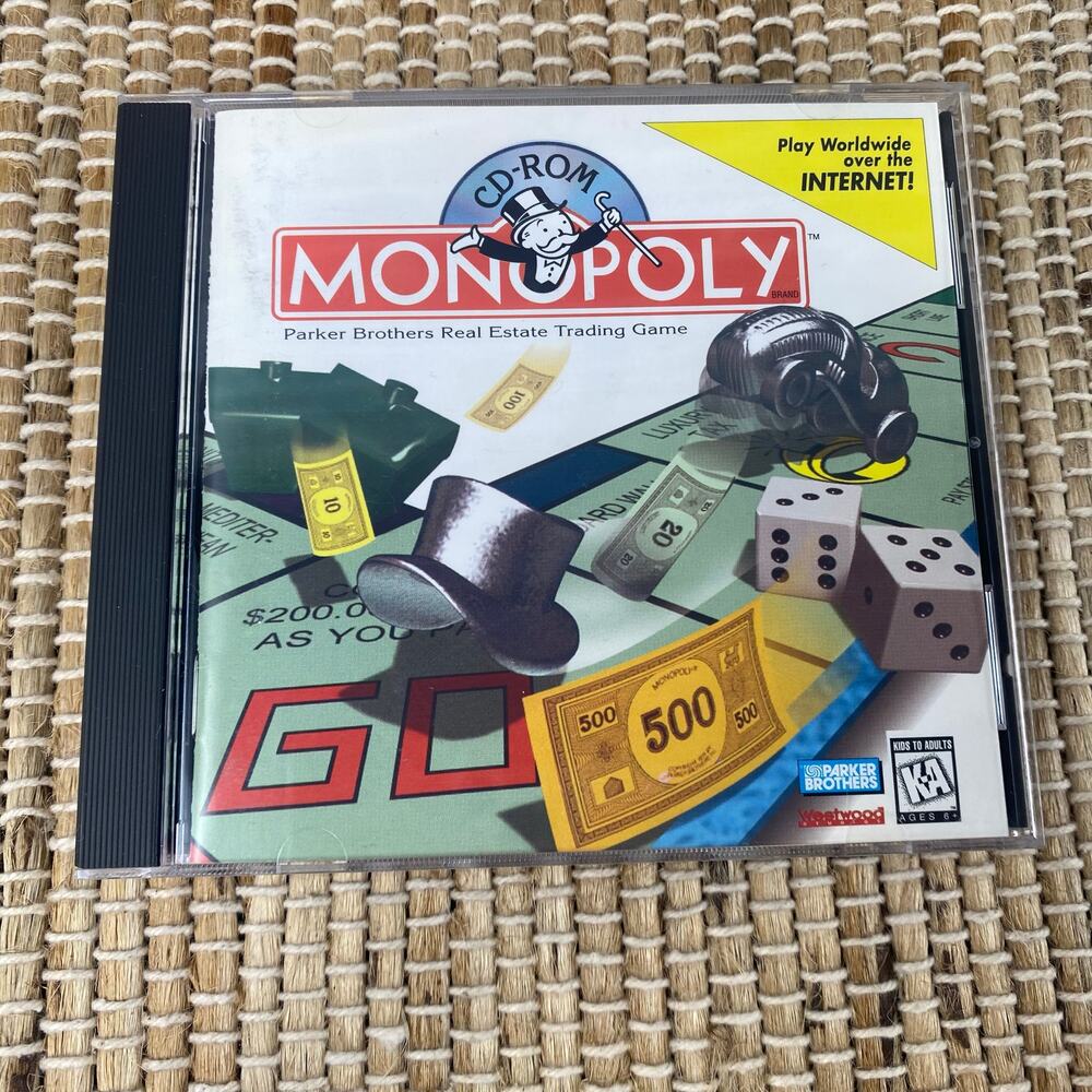 Vtg 1997 Monopoly CD-ROM Version of Classic Board Game 2-8 Players 44036